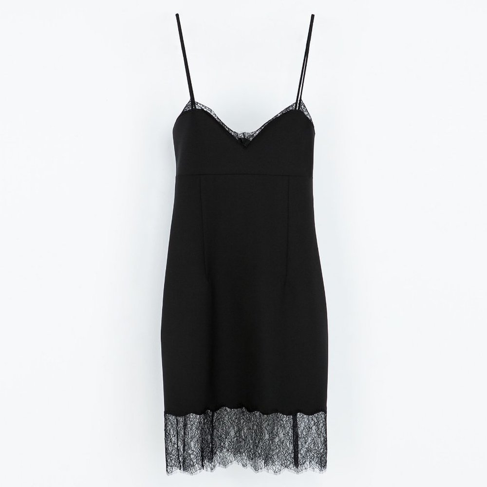 💞HP💞 ZARA Black FITTED LINGERIE STYLE Dress